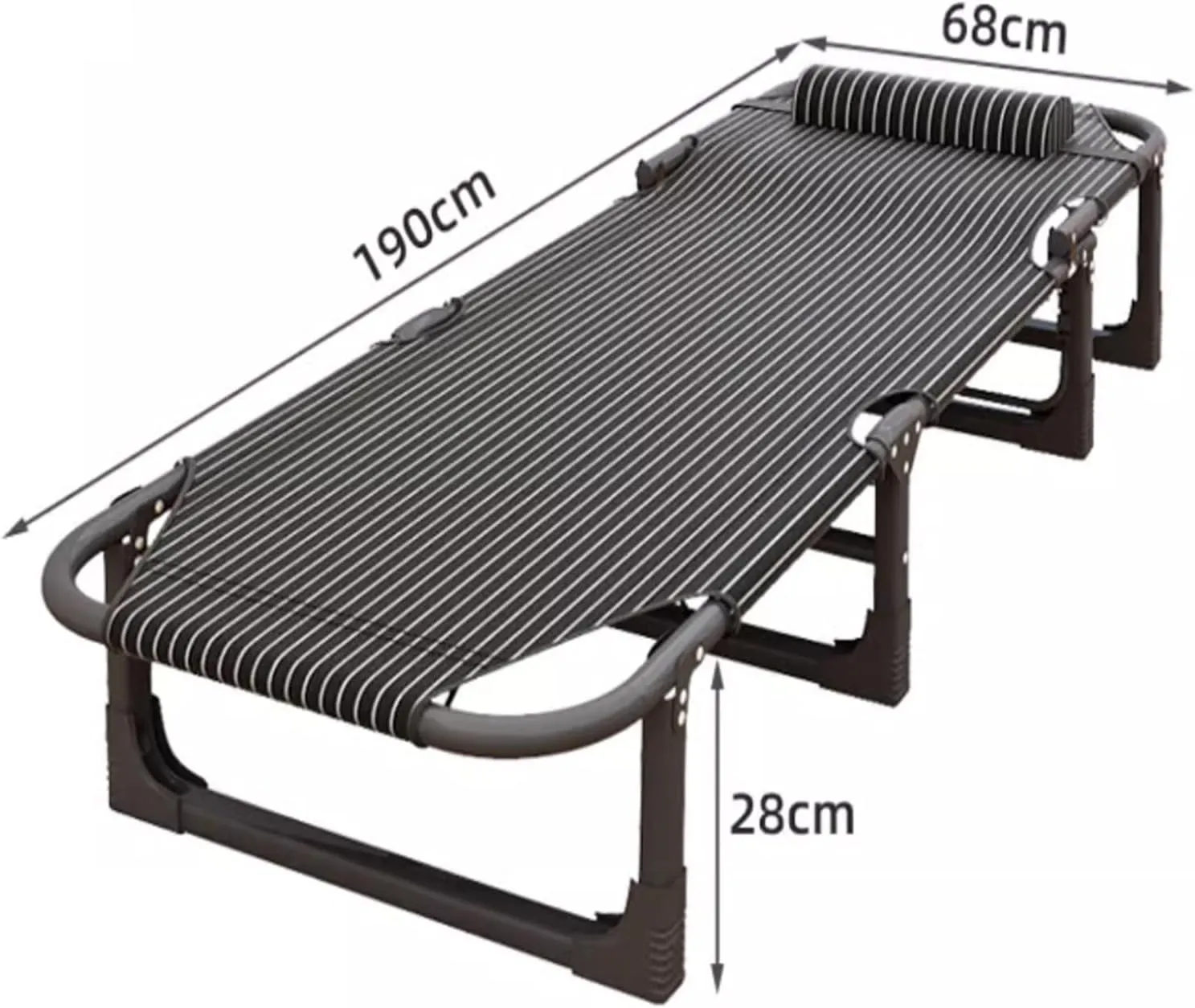 Camping Cots for Adults, 4-Position Portable Folding Bed with Pillow Lightweight Tent Cot Sleeping Cots for Adultsfor Camp Home, Office, Camp, Travel, Vacation, Nap Time(190 * 68 * 28cm)