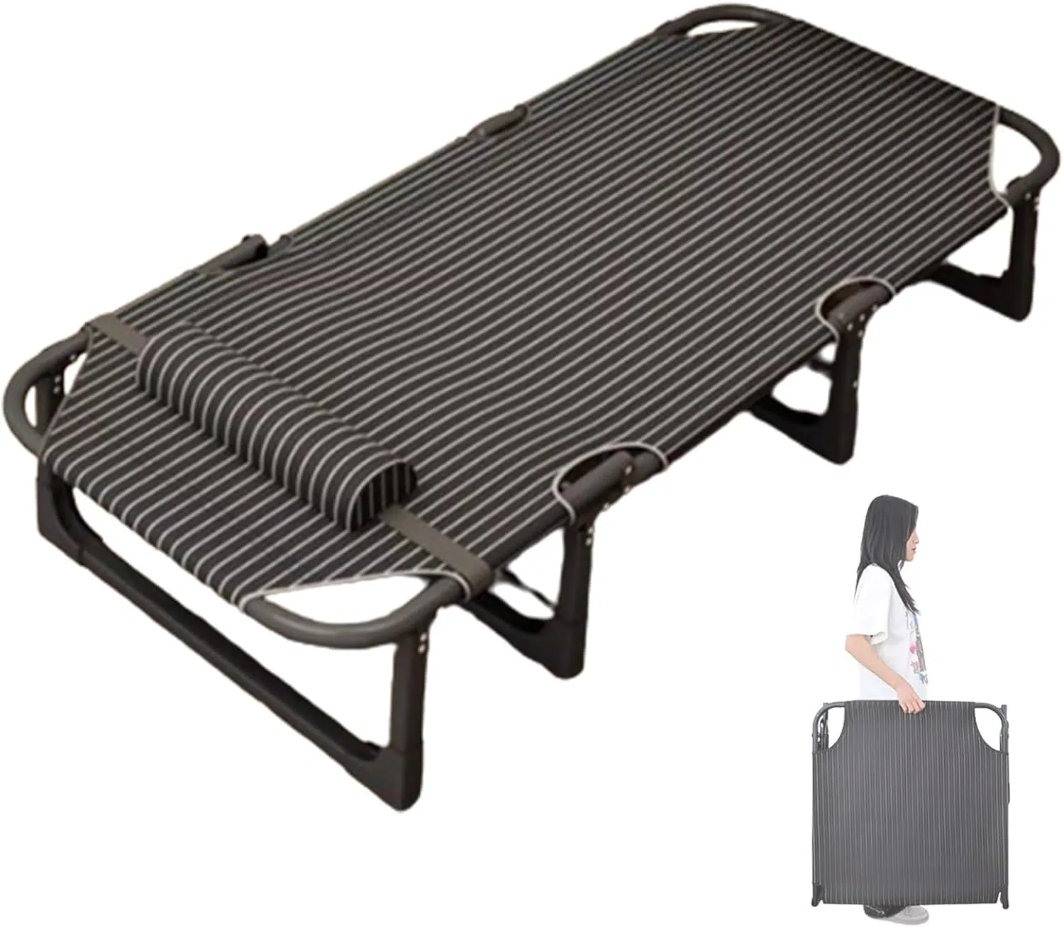 Camping Cots for Adults, 4-Position Portable Folding Bed with Pillow Lightweight Tent Cot Sleeping Cots for Adultsfor Camp Home, Office, Camp, Travel, Vacation, Nap Time(190 * 68 * 28cm)