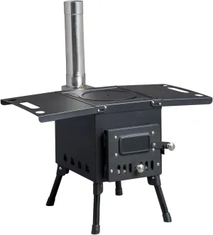 Camping Wood Stove, Outdoor Portable Camping Tent Stove Wood Burning with Stainless Chimney Pipes, Wood Stove for Outdoor Camping Cooking and Heating