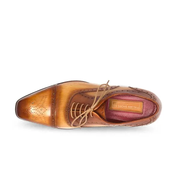 Captoe Formal Oxford Brown Leather Hand Crafted Shoes