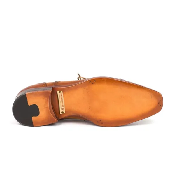 Captoe Formal Oxford Brown Leather Hand Crafted Shoes