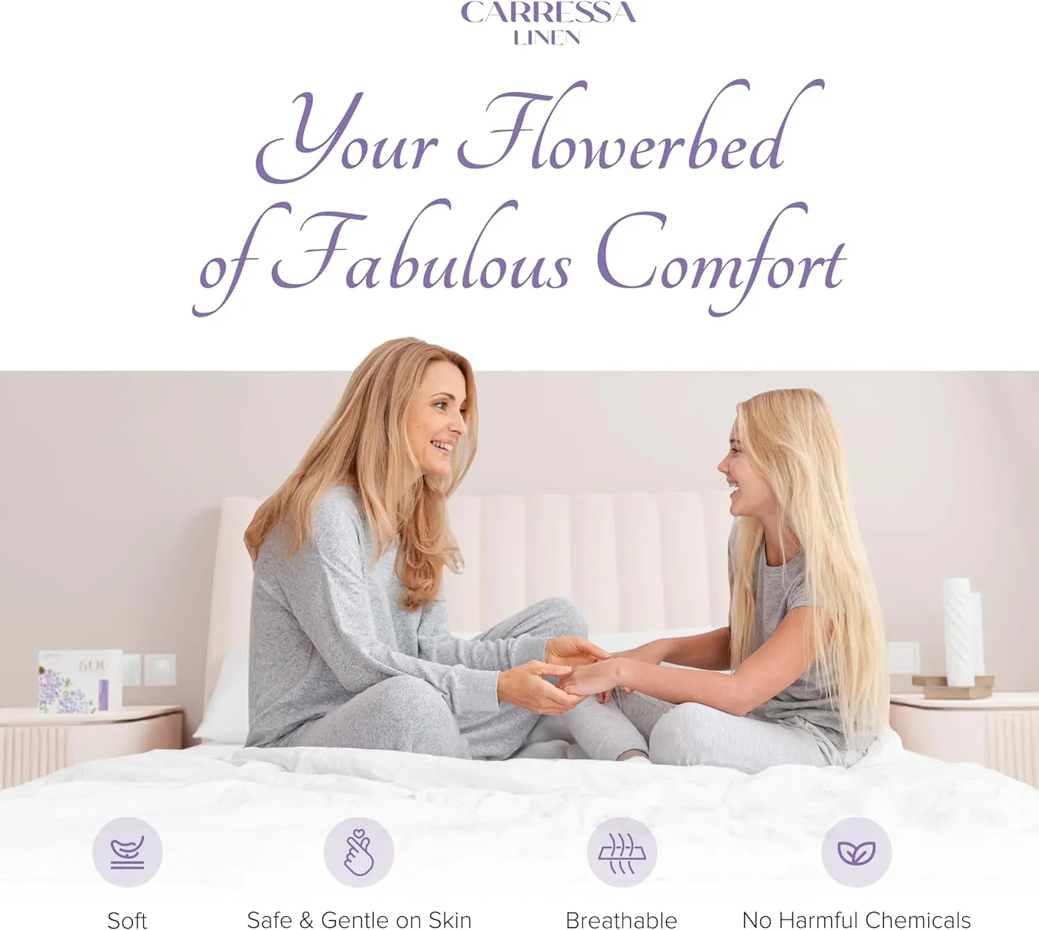 Carressa Linen Luxury Egyptian Cotton 4 PC King Size Sheet Set - 600 Thread Count Deep Pocket Fitted and Flat Sheets, Soft, Cooling Extra Long Staple Hotel-Quality Bedding with Sateen Weave - Sea Foam