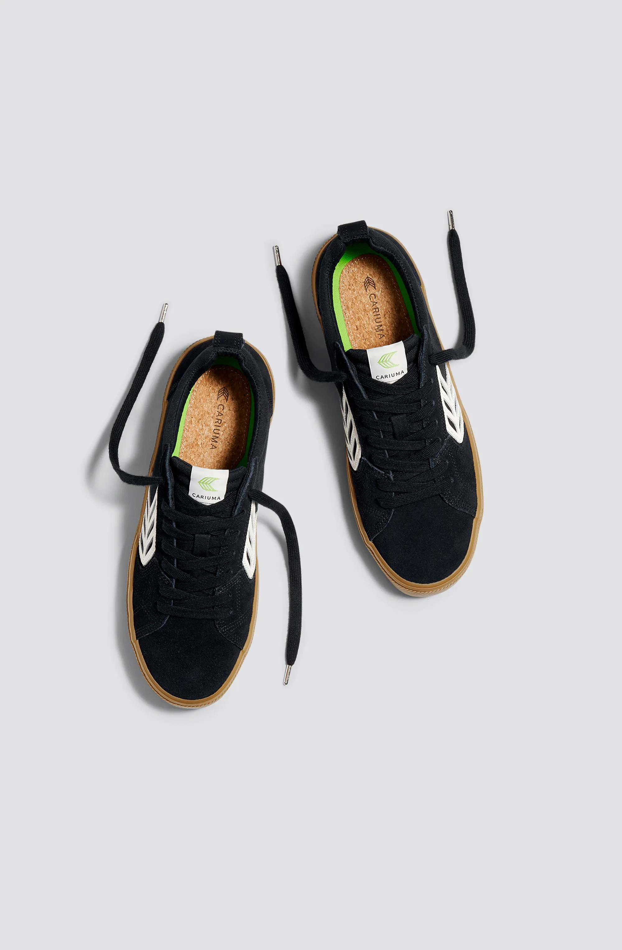 CATIBA PRO Low Gum Black Suede and Canvas Ivory Logo Sneaker