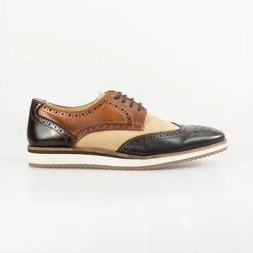 Cavani Mandu  Casual Brogue in Brown Tan