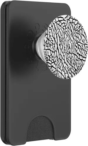 Cement Grey Elephant Print Urban-Inspired Grunge Pattern PopSockets PopWallet for MagSafe