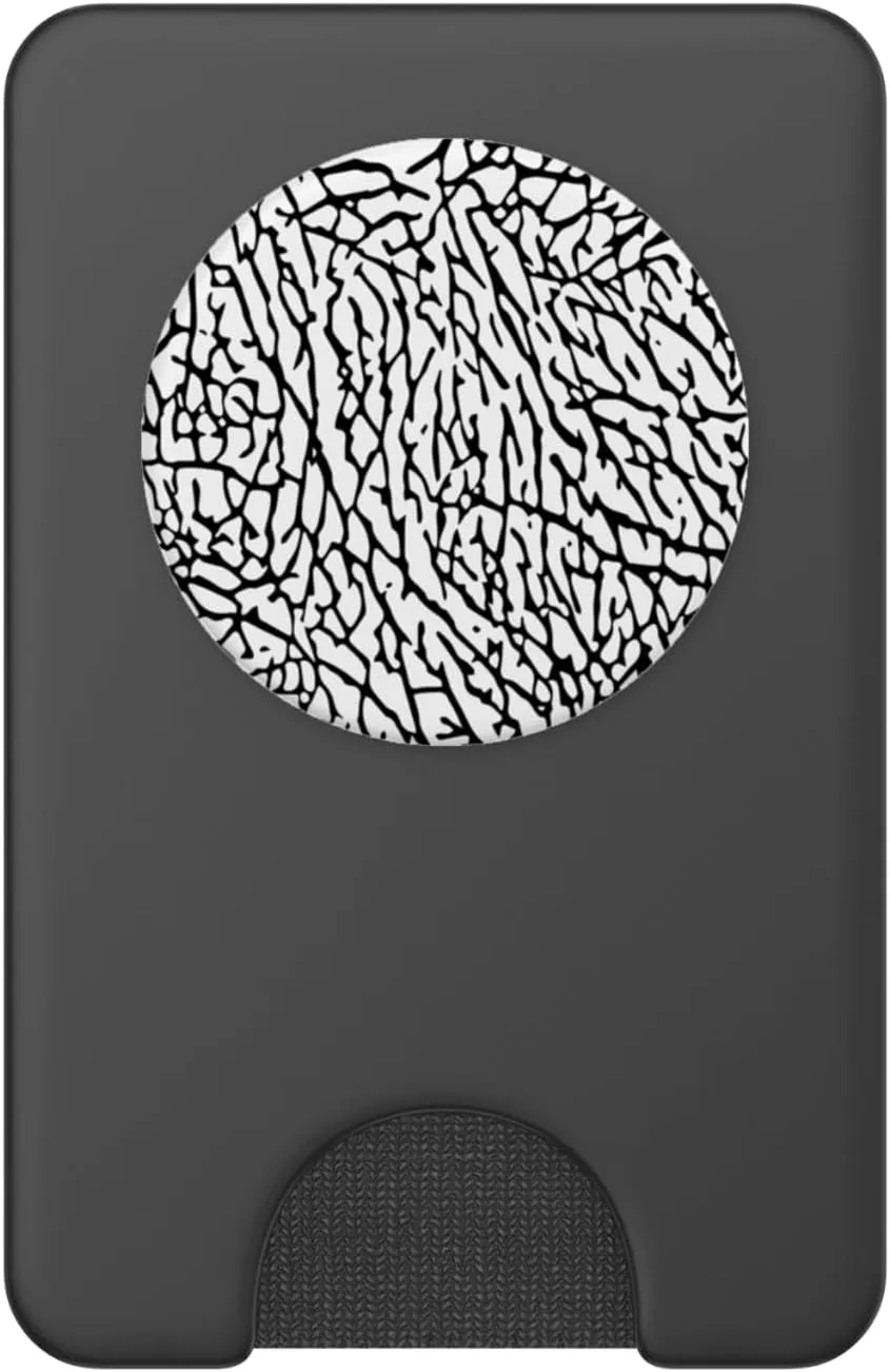 Cement Grey Elephant Print Urban-Inspired Grunge Pattern PopSockets PopWallet for MagSafe