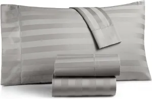 Charter Club Damask Stripe King 4-Pc Sheet Set, 550 Thread Count Pure Supima Cotton (Smoke)