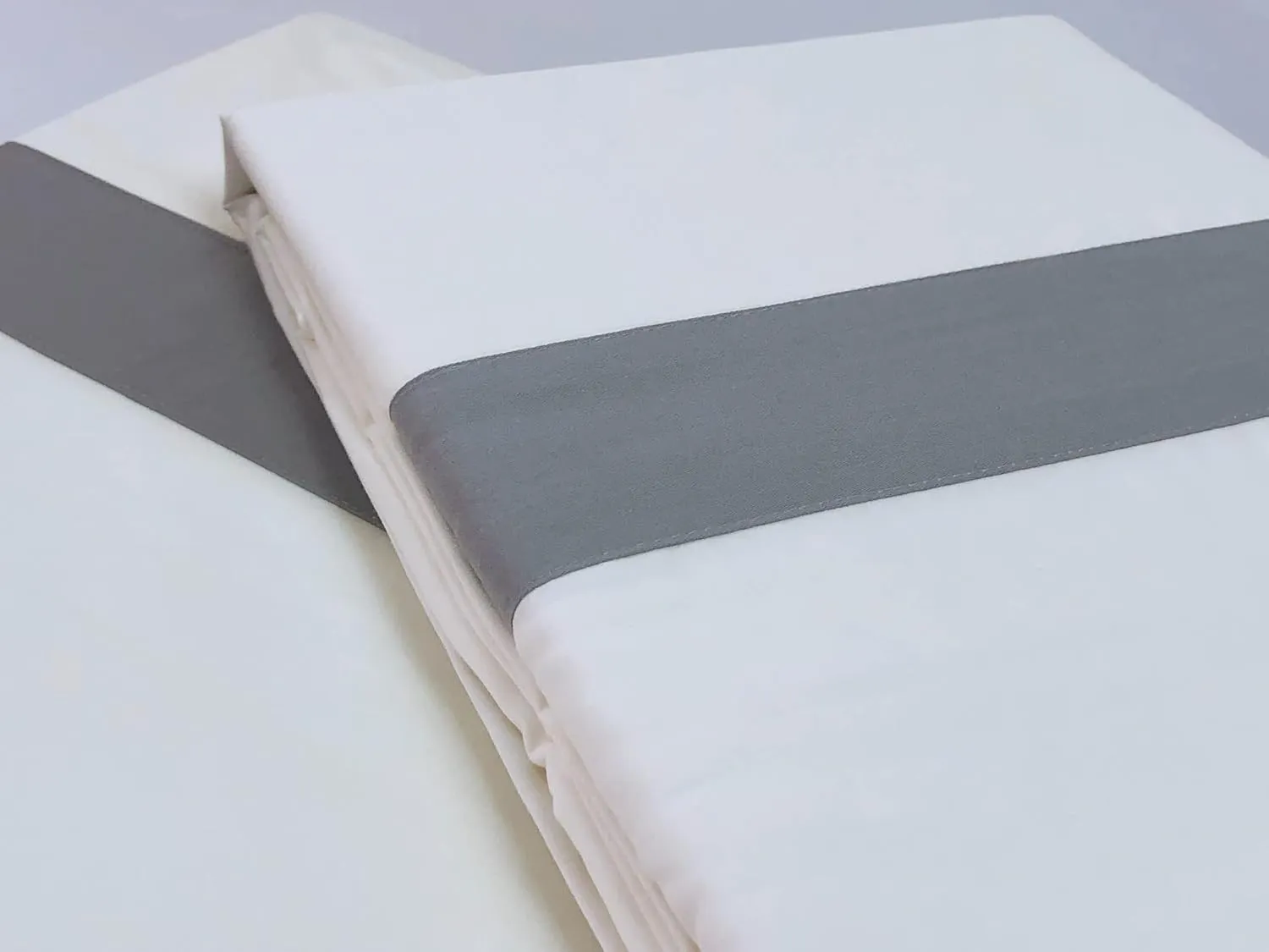 Chezmoi Collection Portofino 4-Piece 400 Thread Count Tencel Cotton Sheet Set - Applique Bordered - Silky Soft, Smooth, Breathable Cooling - King, Gray