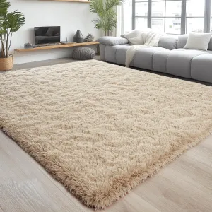 Chicrug Soft Area Rugs for Bedroom Living Room Plush Fluffy Rug 3x5 Feet, Shag Furry Area Rug Carpet Non Shedding for Nursery Children Kids Girls Room Home Decorative, Camel