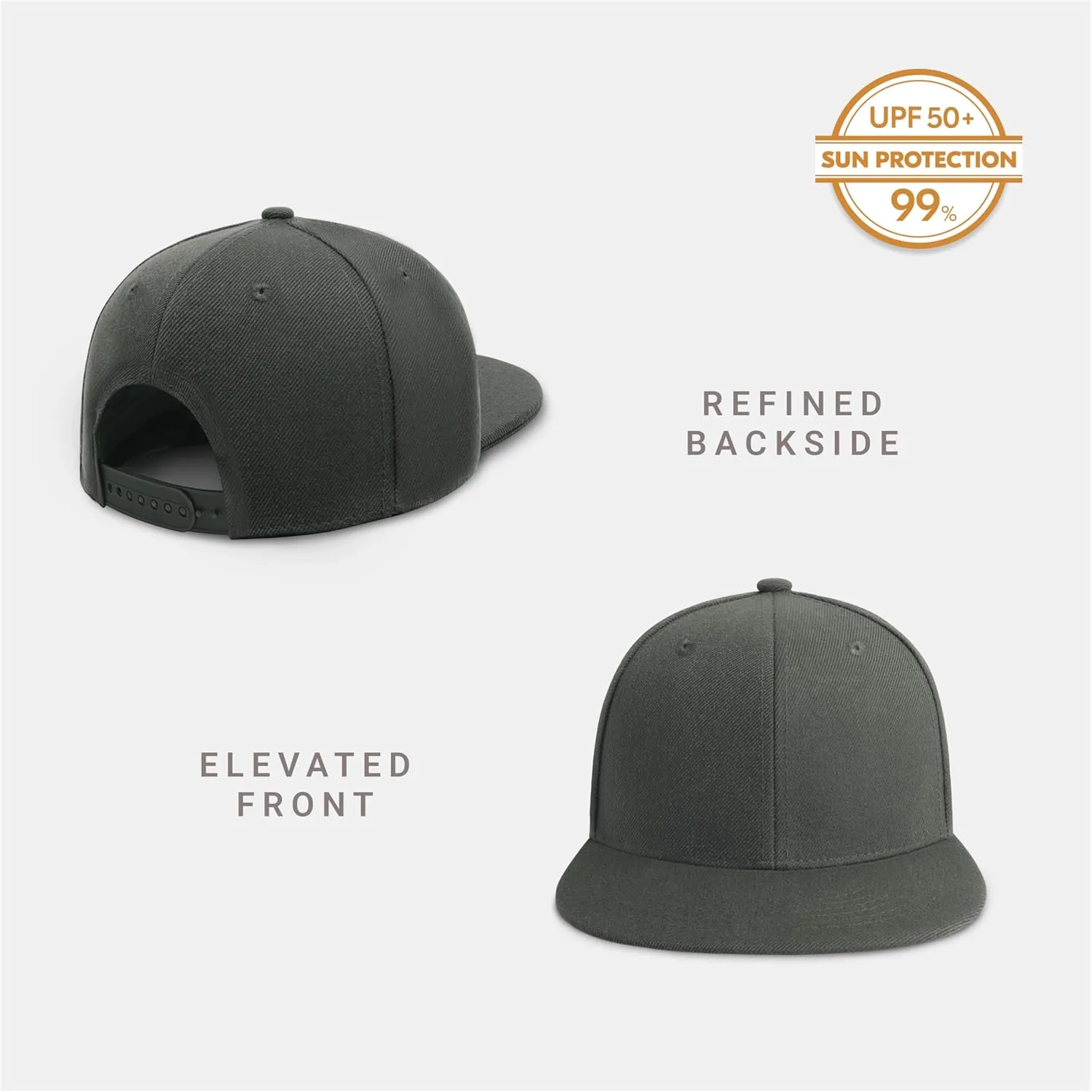 CHOK.LIDS Flat Bill Visor Classic Snapback Hat Blank Adjustable Brim High Top End Trendy Color Style Plain Tone Baseball Cap