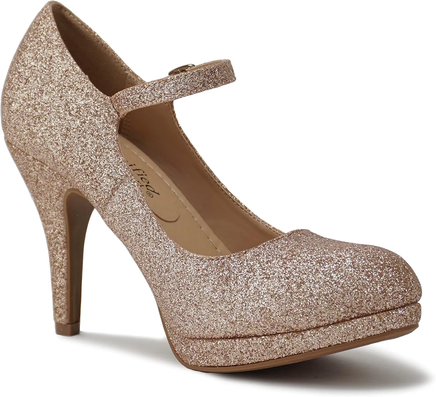 CITYCLASSIFIED “Dennis” ~ Women’s Comfort Extra Padding Insole Stiletto Heel Mary Jane Strap Pump Office Ladies Closed Round Toe Pumps Shoes
