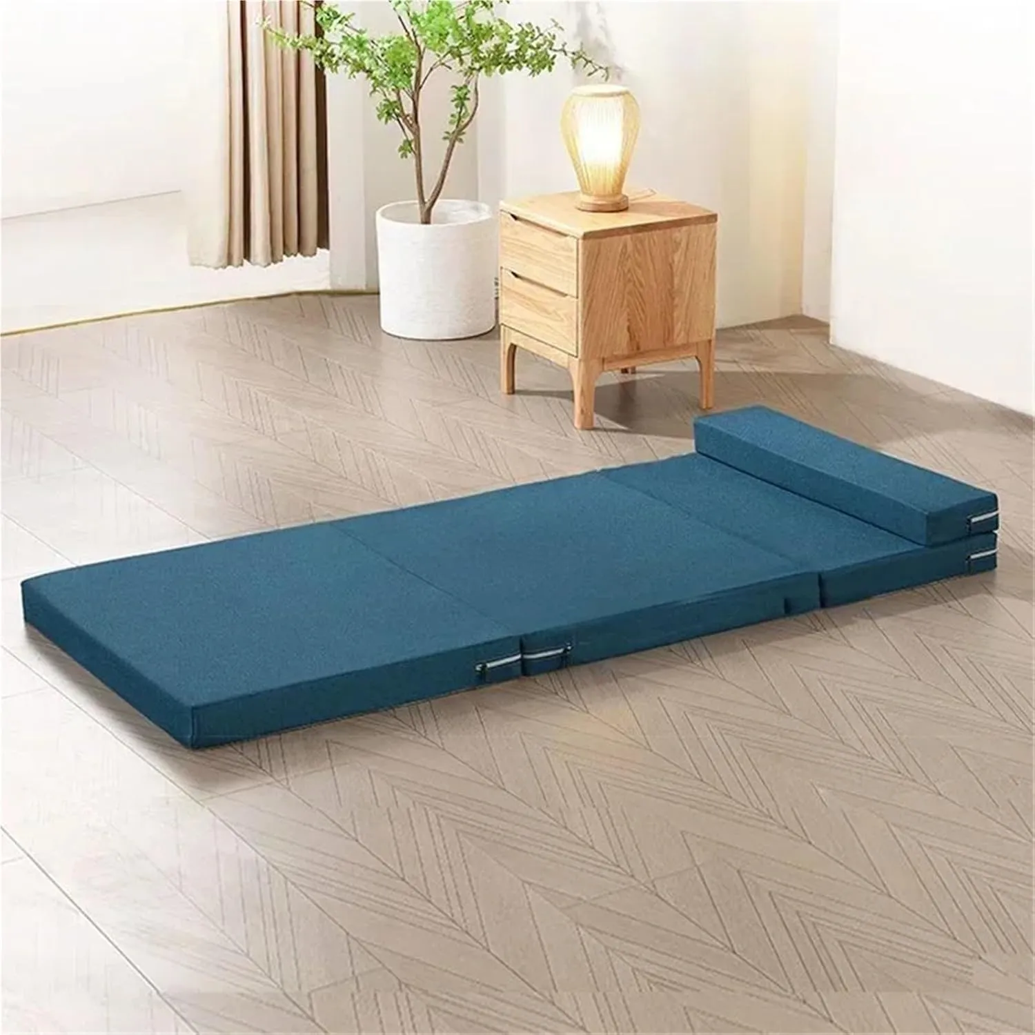 Collapsible Mattress Single Memory Foam Folding Mattresses Soft Lazy Tatami Yoga Mat for Sleeping Camping and Sleeping(Beige,120x200x5cm)