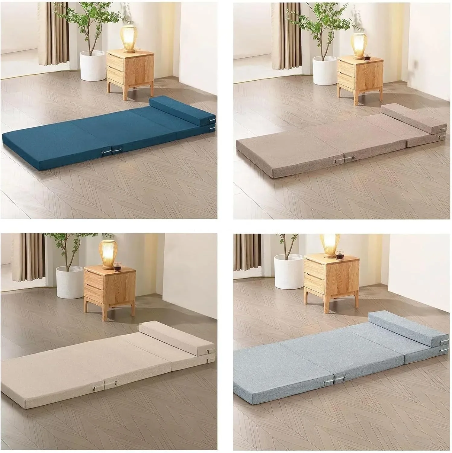 Collapsible Mattress Single Memory Foam Folding Mattresses Soft Lazy Tatami Yoga Mat for Sleeping Camping and Sleeping(Beige,120x200x5cm)