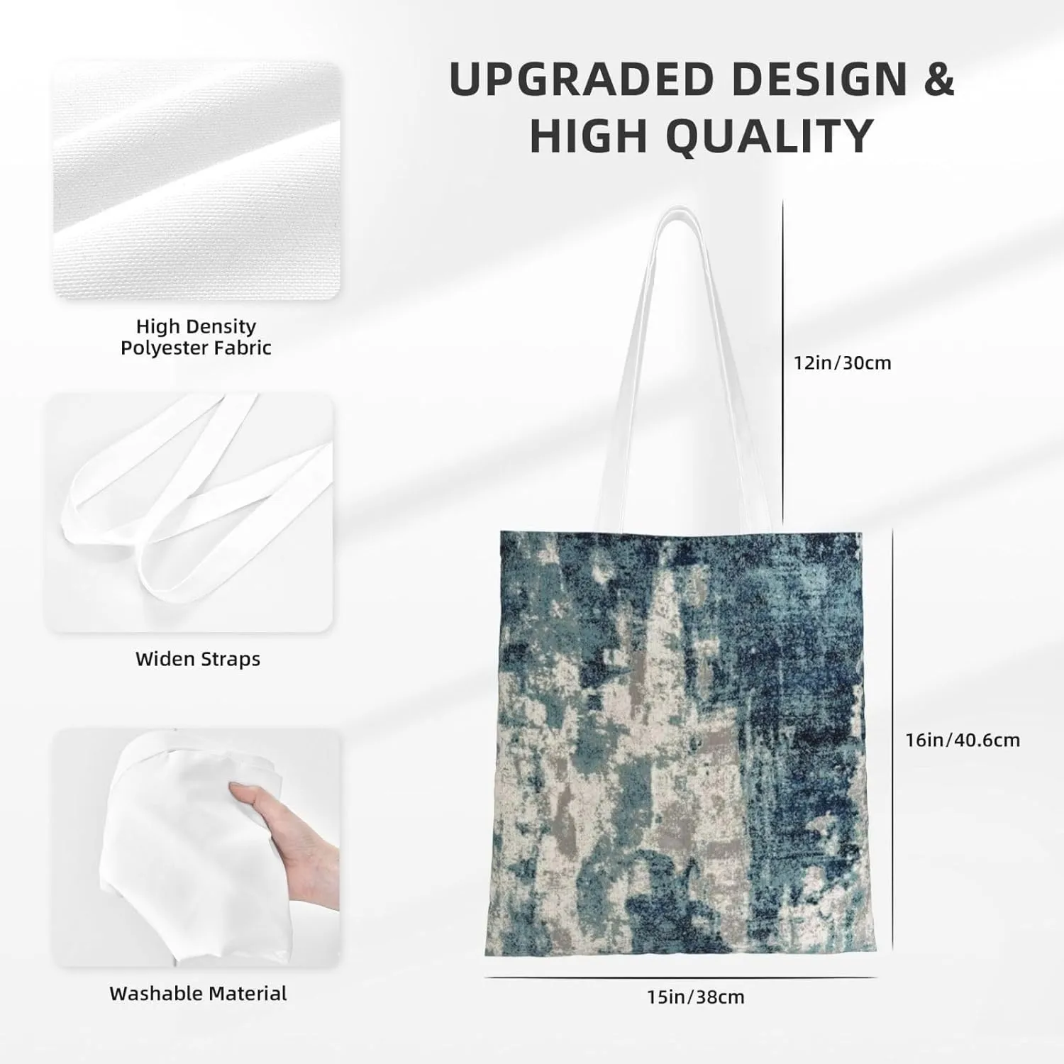 Colorful Brick Print Foldable Tote Bag For Women Large Tote Shoulder Handbag Reusable Grocery Bags Travel Work