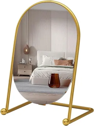 Cosmetic Mirror Advanced Light Luxury Makeup Mirror Desktop Girls Dormitory Makeup Mirror Simple Jewelry Store Special Mirror Dressing Table Mirror (Size : Medium) (One Color Mediu (One Color Small)