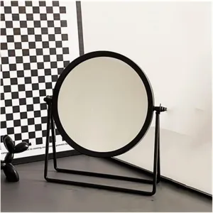 Cosmetic Mirror High Face Value Small Mirror Makeup Mirror Desktop can Stand Students' Home Desktop Vanity Mirror Dormitory Single Mirror Dressing Table Mirror (One Color)