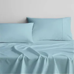 Cottingon RV King Sheets 72 x 80,Luxury Soft 100% Egyptian Cotton, 4 Pcs Camper Bedding Set to Fit Upto 15" Deep Custom RV Mattress, Light Blue Solid