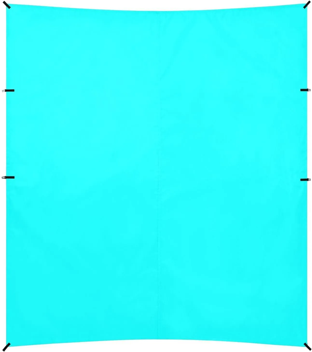 Cyan Aqua Solid Color Pure Plain Beach Canopy UPF50  Protection Waterproof Sun Shelter with Sturdy Poles, Sandbags and Shovel for Family Travel