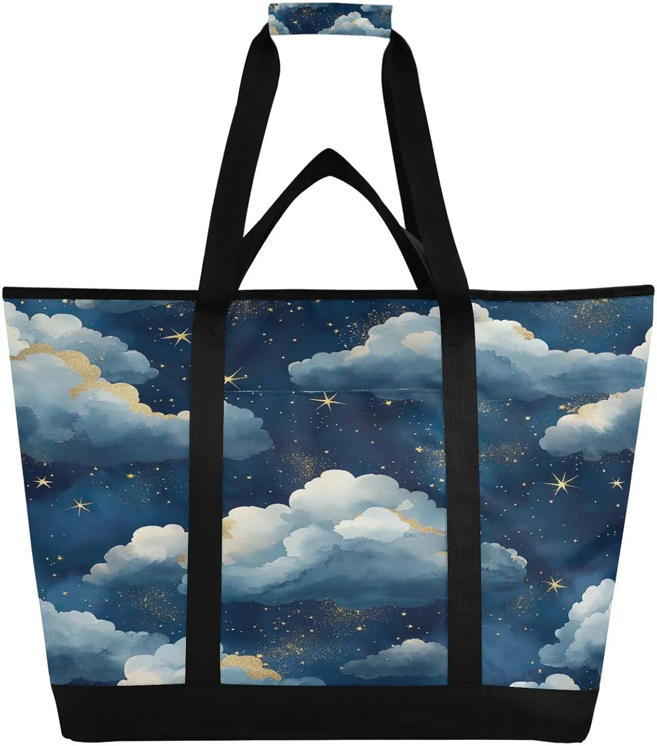 Dark Clouds Reusable Insulated Lunchbox Cooler Bag, Leakproof Kitchen Grocery Bag Collapsible Portable Cooler Tote Bag for Picnic, Camping, Office, Travel