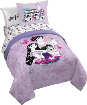Disney Encanto The Magical Madrigal Sisters 5 Piece Twin Size Bed Set - Includes Comforter & Sheet Set Bedding - Super Soft Fade Resistant Microfiber (Official Product)