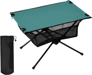 DOMIKING Dark Teal Portable Camping Table Folding Picnic Tables with Carrying Storage Bag Beach Table for Fishing Cooking Hiking 23.6 * 15.7 * 15 in
