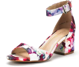 DREAM PAIRS Womens Heel Ssandals, Chunkle Fashion Low Heel Pump Ankle Strap Dress Sandal