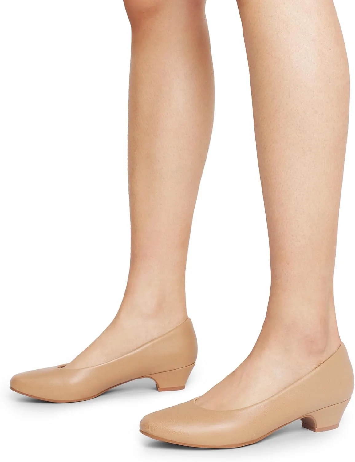 DREAM PAIRS Women's Mila Low Chunky Heel Pump Shoes