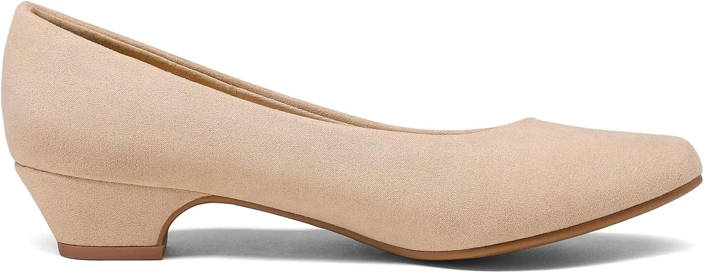 DREAM PAIRS Women's Mila Low Chunky Heel Pump Shoes