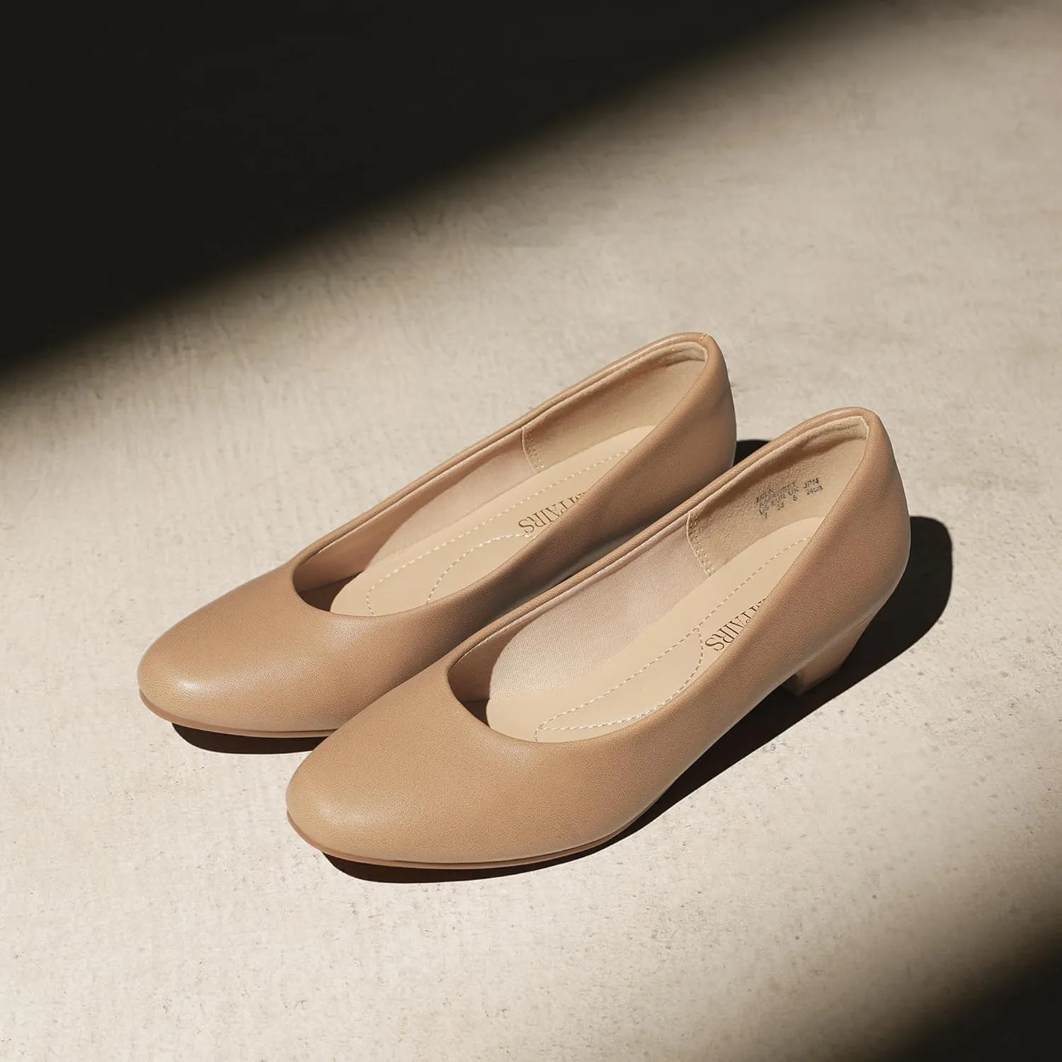 DREAM PAIRS Women's Mila Low Chunky Heel Pump Shoes
