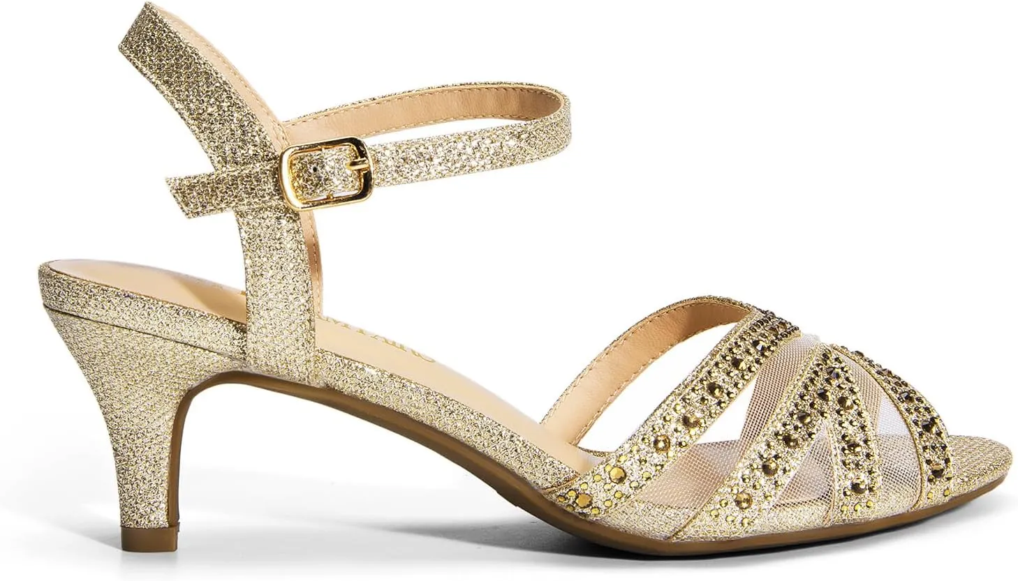 DREAM PAIRS Women's Nina Low Heel Pump Sandals