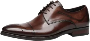 Dress Oxford Shoes for Mens British Retro Men Shoes Classic Lace-up Formal Tuxedo Shoes Cowhide Genuine Leather All-Match Dress Shoes Boots Men Luxury Shoes
