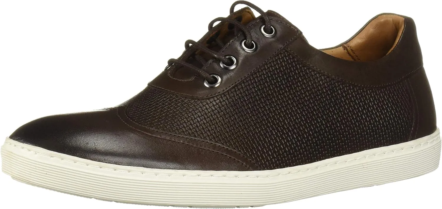 Driver Club USA Men's Leather Brooklyn Mini Basket Wingtip Sneaker