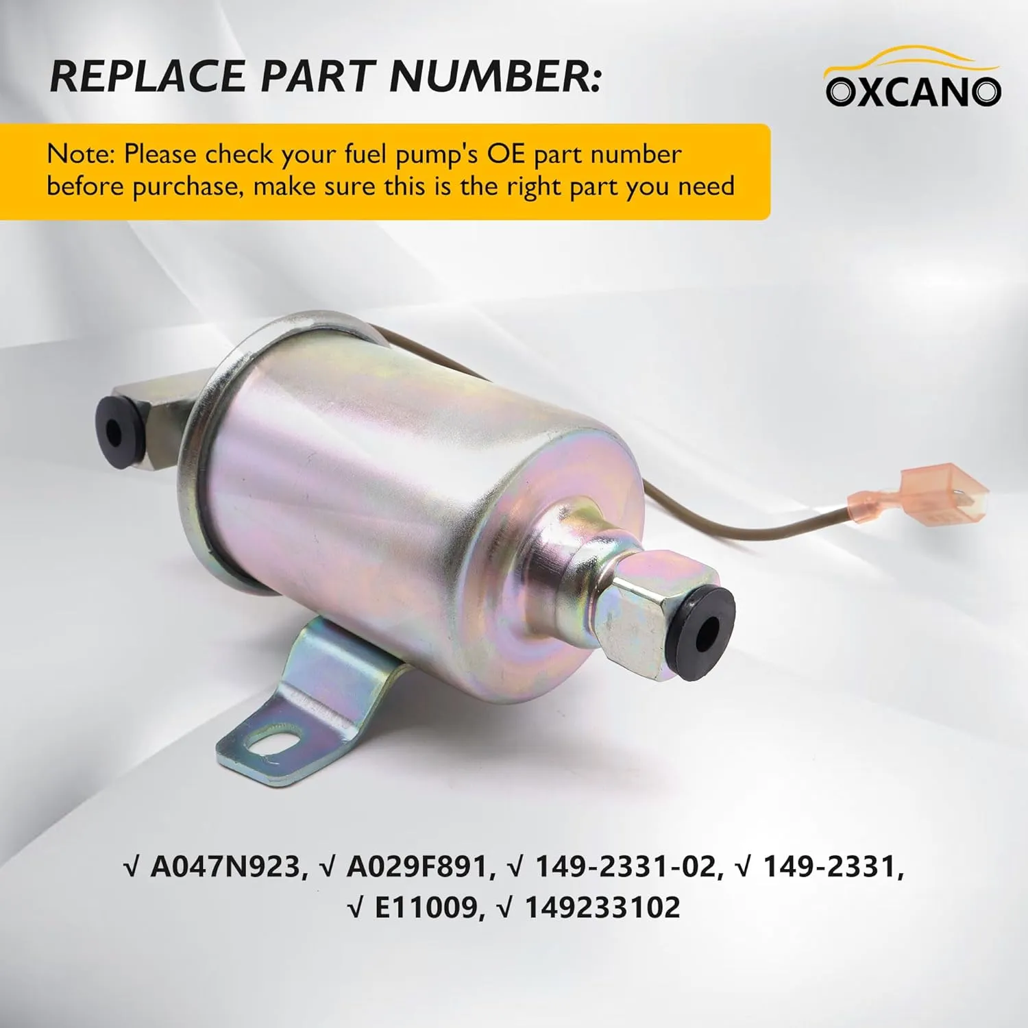 E11009 Electric Fuel Pump 12V Compatible with Onan Cummins 5500 RV Generator Genset Emerald Plus Motor Set 5000kg Generator Replaces 149-2331-02 A047N923 A029F891 149-2331