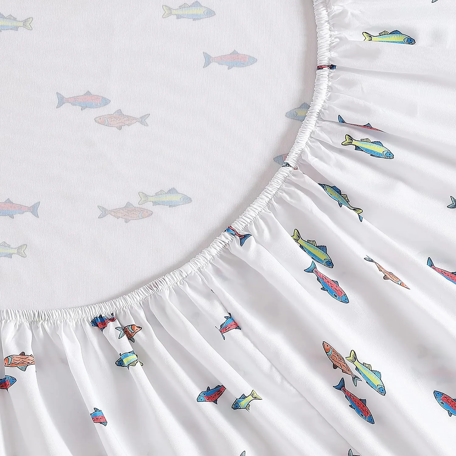 Eddie Bauer Kids - Twin Sheets, Stain Resistant Kids Bedding, Ideal for Toddler Bedding Set (Fish Lake White, Twin)