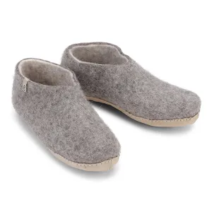 Egos Felted Wool Slipper Shoe, Natural Grey