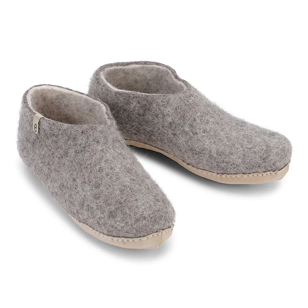 Egos Felted Wool Slipper Shoe, Natural Grey
