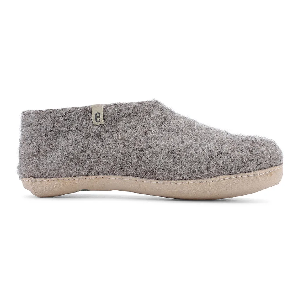Egos Felted Wool Slipper Shoe, Natural Grey