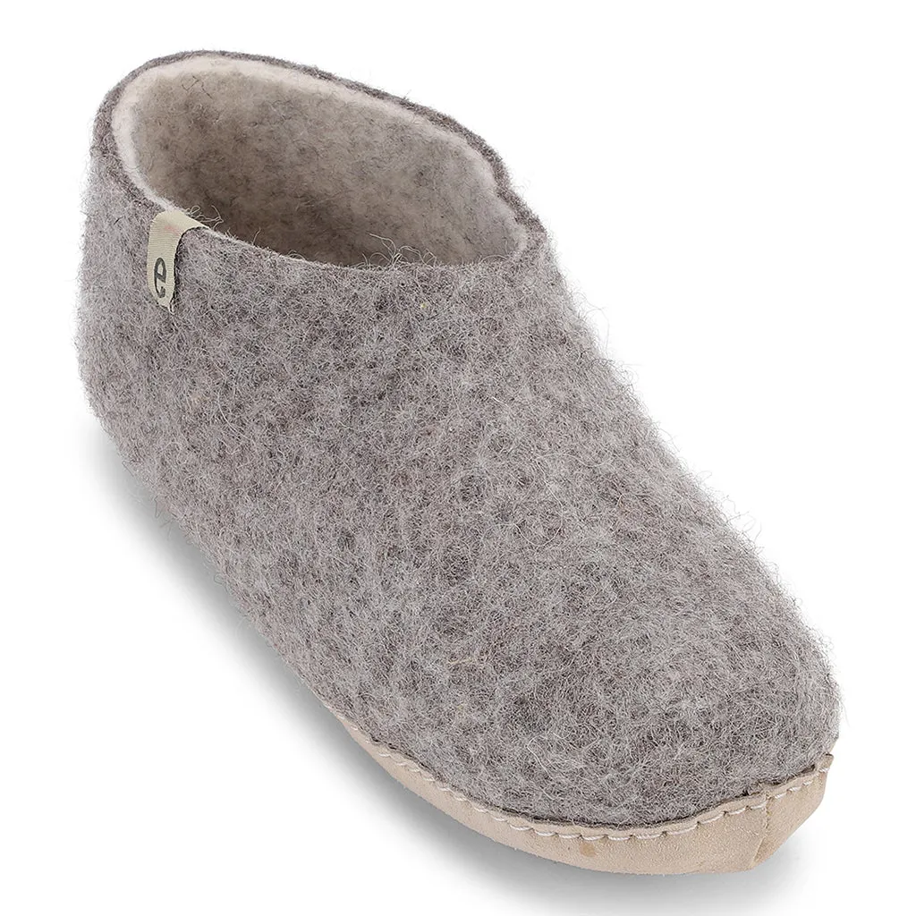Egos Felted Wool Slipper Shoe, Natural Grey