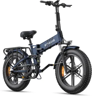 ENGWE Engine Pro Electric Bike For Adults, 1000W/1200W Foldable Ebike With 75Nm Sensor Torque & 48V/52V 16AH Battery, Max Range 75/68Miles & 30/28MPH, 20"x4.0" Fat Tire Mountain/City Electric Bicycles