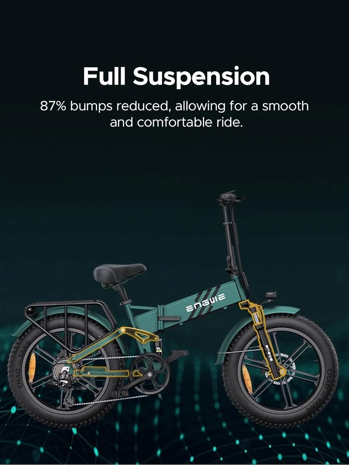ENGWE Engine Pro Electric Bike For Adults, 1000W/1200W Foldable Ebike With 75Nm Sensor Torque & 48V/52V 16AH Battery, Max Range 75/68Miles & 30/28MPH, 20"x4.0" Fat Tire Mountain/City Electric Bicycles