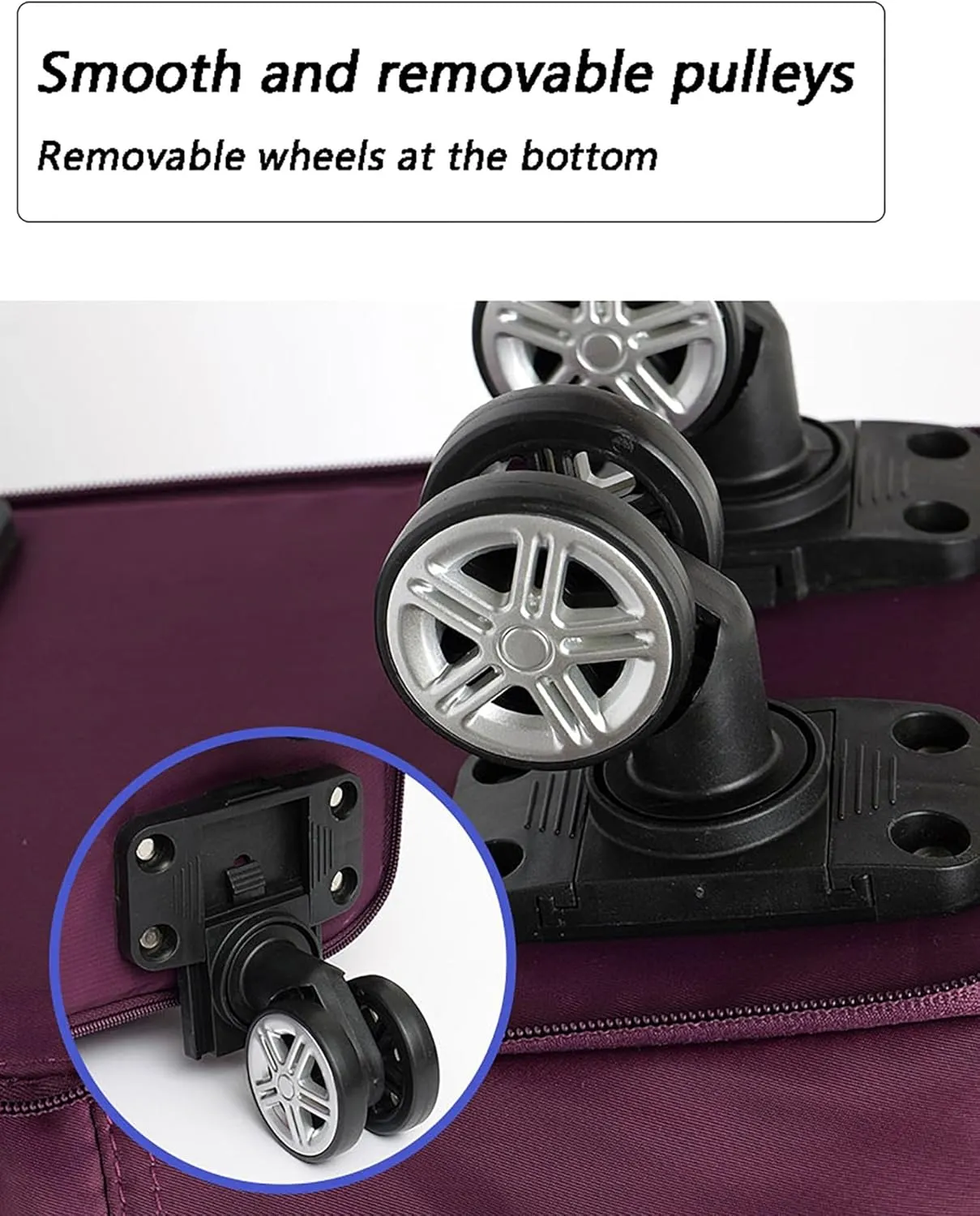 Expandable Spinner Duffel Bag - Lightweight Wheeled Luggage with 360° Silent Wheels, Foldable Travel Duffle for Gym/Shopping(Purple)
