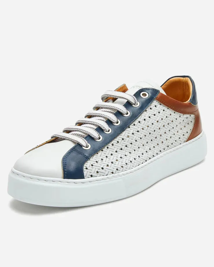 Exton Punched Runner - White and Blue Combination