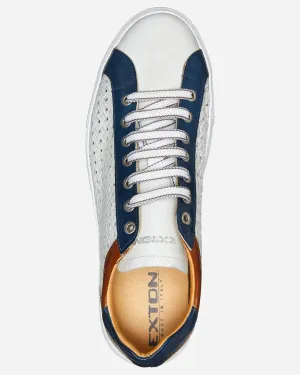 Exton Punched Runner - White and Blue Combination