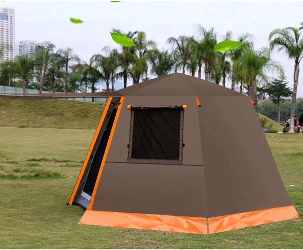 Family Outdoor Camping Tent Automatic Pop-Up Tent 3-4 Person Double Layer Waterproof Instant Tent Easy Set Up Ideal Outdoor