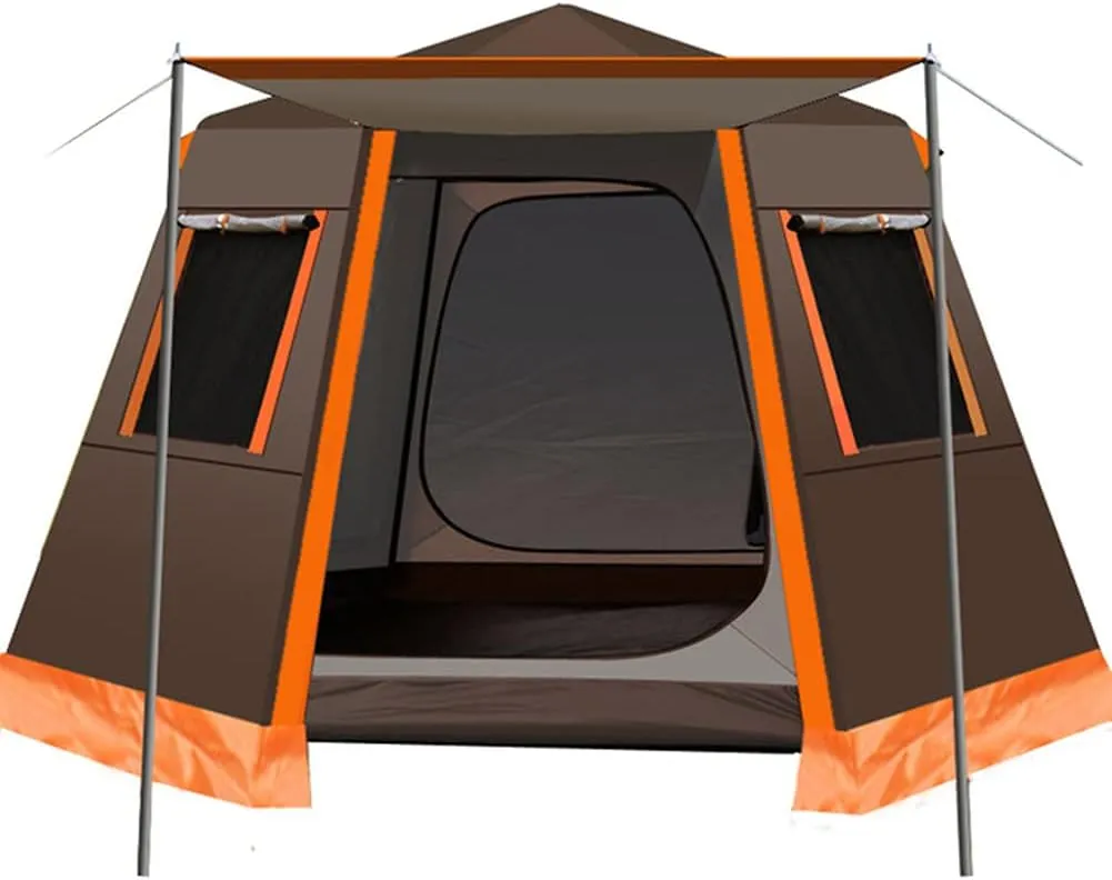Family Outdoor Camping Tent Automatic Pop-Up Tent 3-4 Person Double Layer Waterproof Instant Tent Easy Set Up Ideal Outdoor