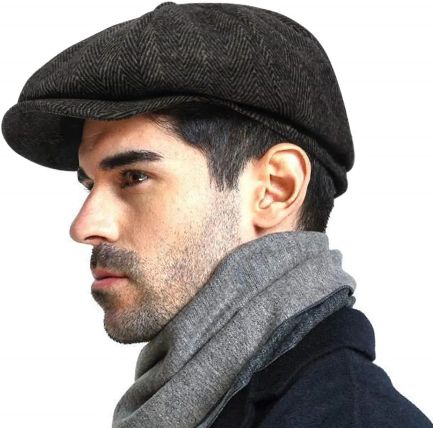 Fashion Men’s Classic Newsboy Gatsby Hat Blend Wool Vintage Flat Ivy Cabbie Cap Boyfriend Gifts(Medium/Large/X-Large)