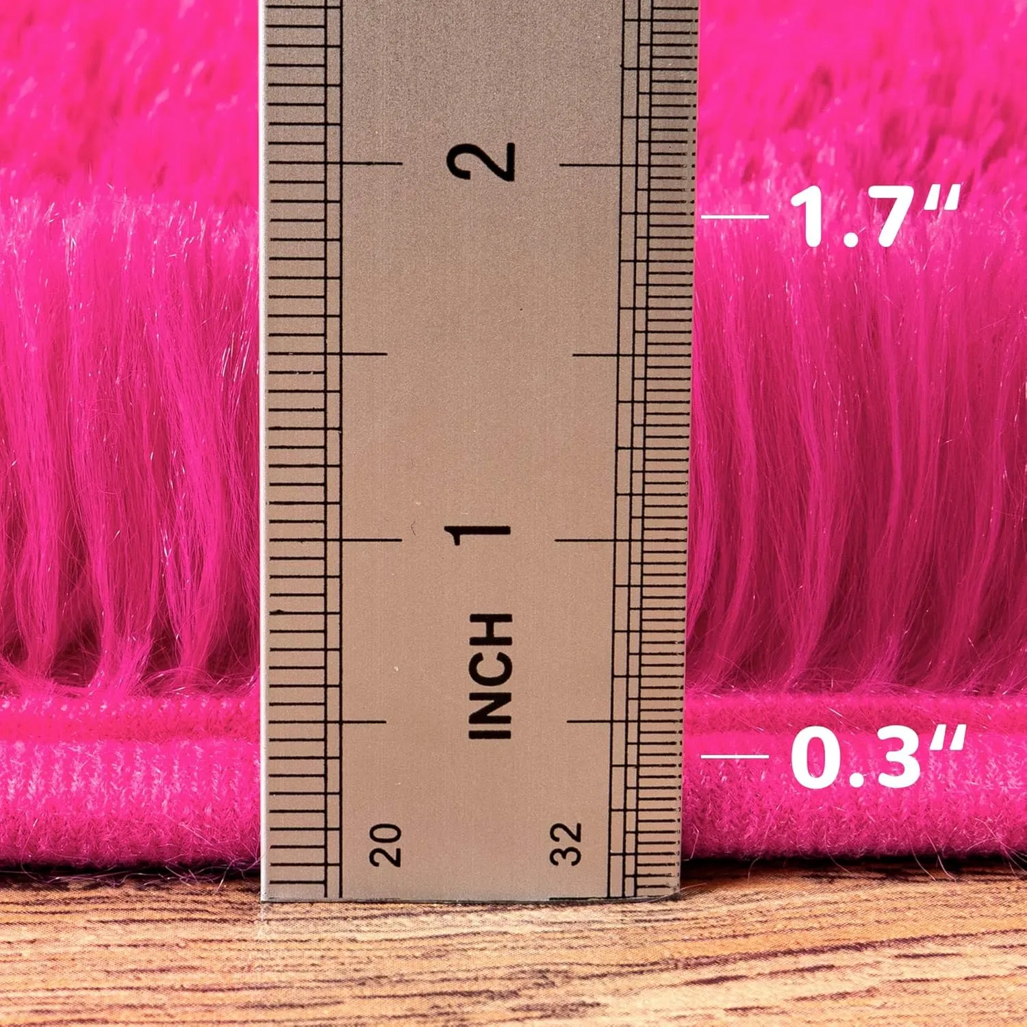 Fluffy Rug Runner 2x4, Super Soft Hot Pink Bedside Runner, Non-Slip Hallway Decor