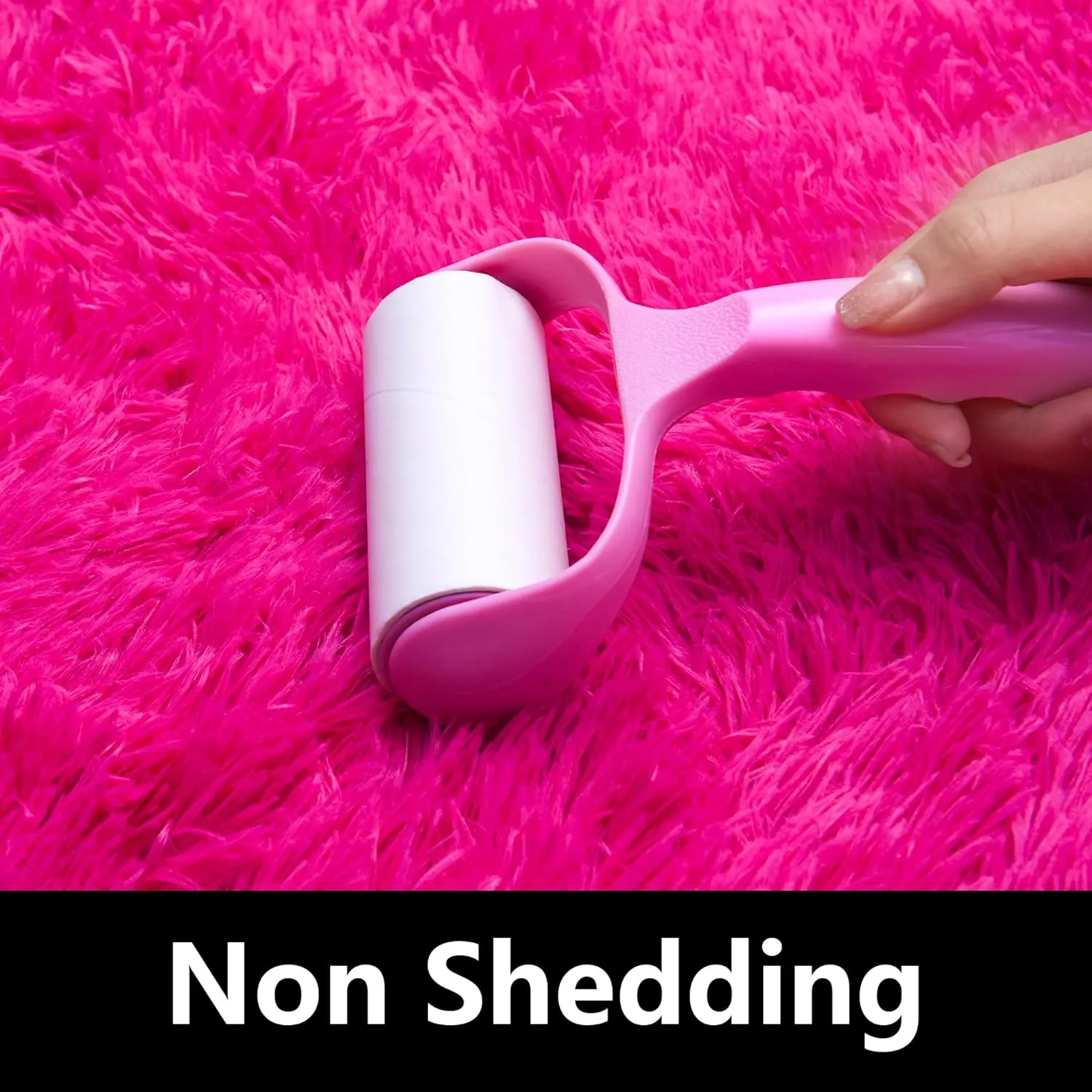 Fluffy Rug Runner 2x4, Super Soft Hot Pink Bedside Runner, Non-Slip Hallway Decor