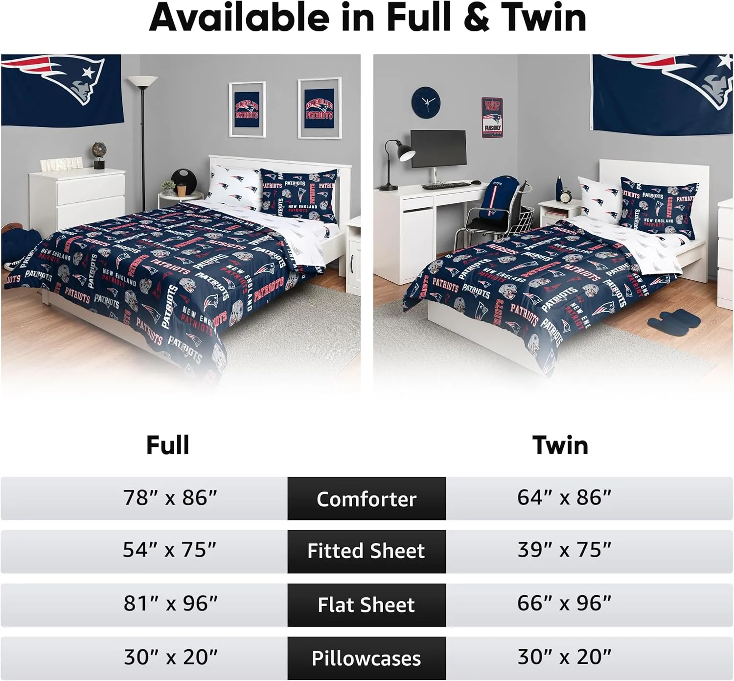 FOCO NFL Team Logo Bed in a Bag Comforter Sheets Pillow Cases Bedding 5-Piece Set