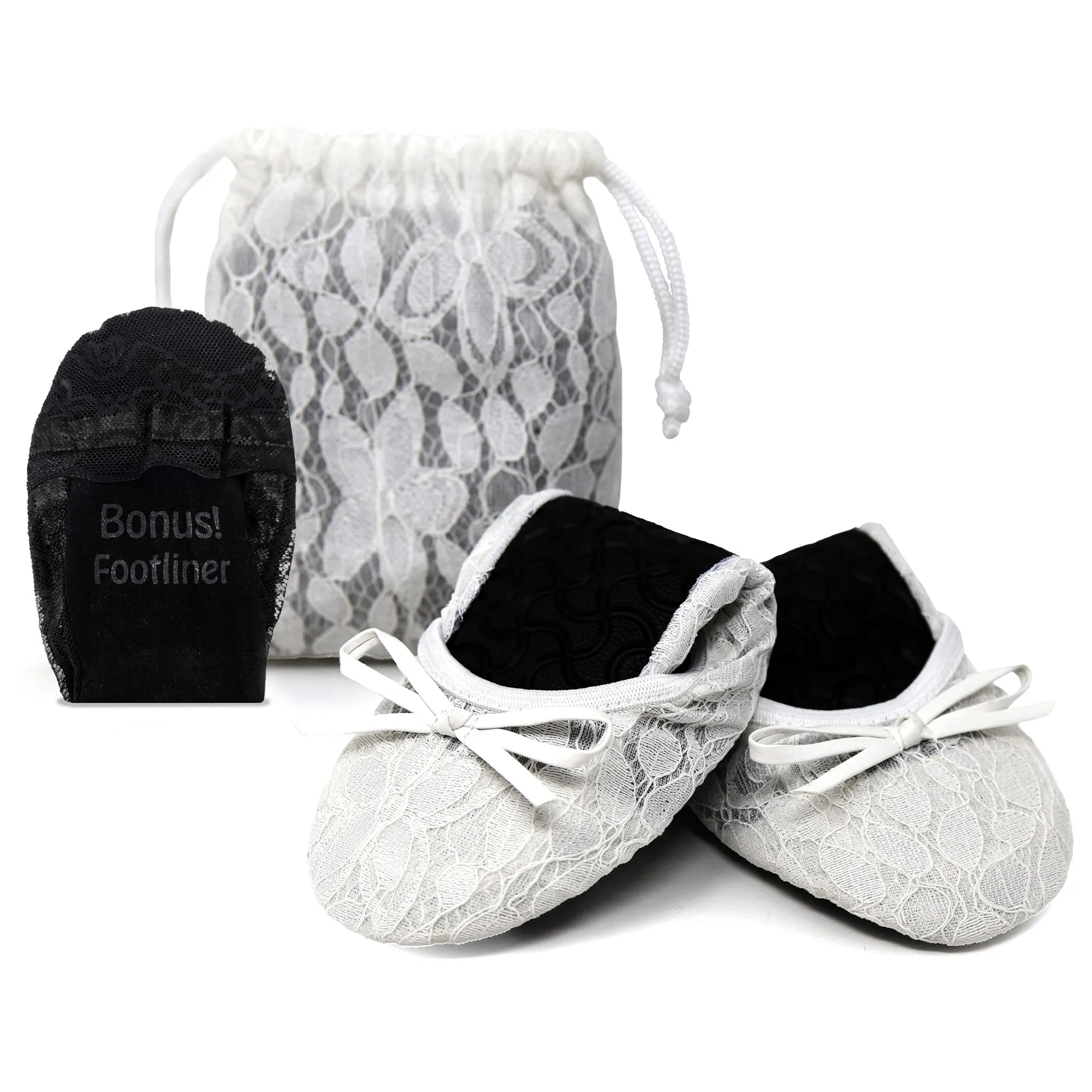Foldable Wedding Flats / Flat Lace Wedding Shoe